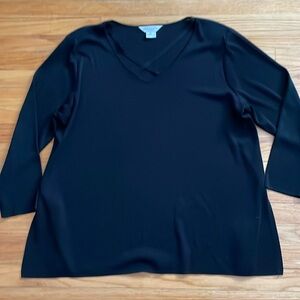 Misook Black Blouse ‎ Top 3X